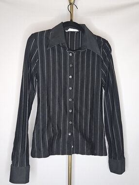 Rayure Paris Vintage French Cuffed Pinstripe Button Down Shirt